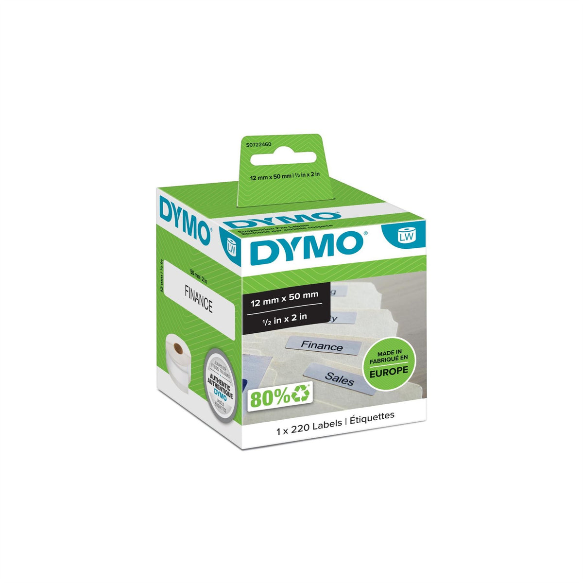 Dymo 99017/S0722460 DirectLabel-etikettes 50mm x 12mm for Dymo 400 Duo/60mm