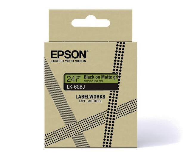 Epson C53S672078/LK-5GBJ DirectLabel-etikettes black on green matt 18mm for Epson LabelWorks LW-C 410