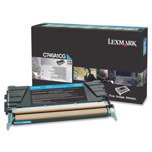 Lexmark C746A1CG Toner cartridge cyan return program, 7K pages ISO/IEC 19798 for Lexmark C 746/748