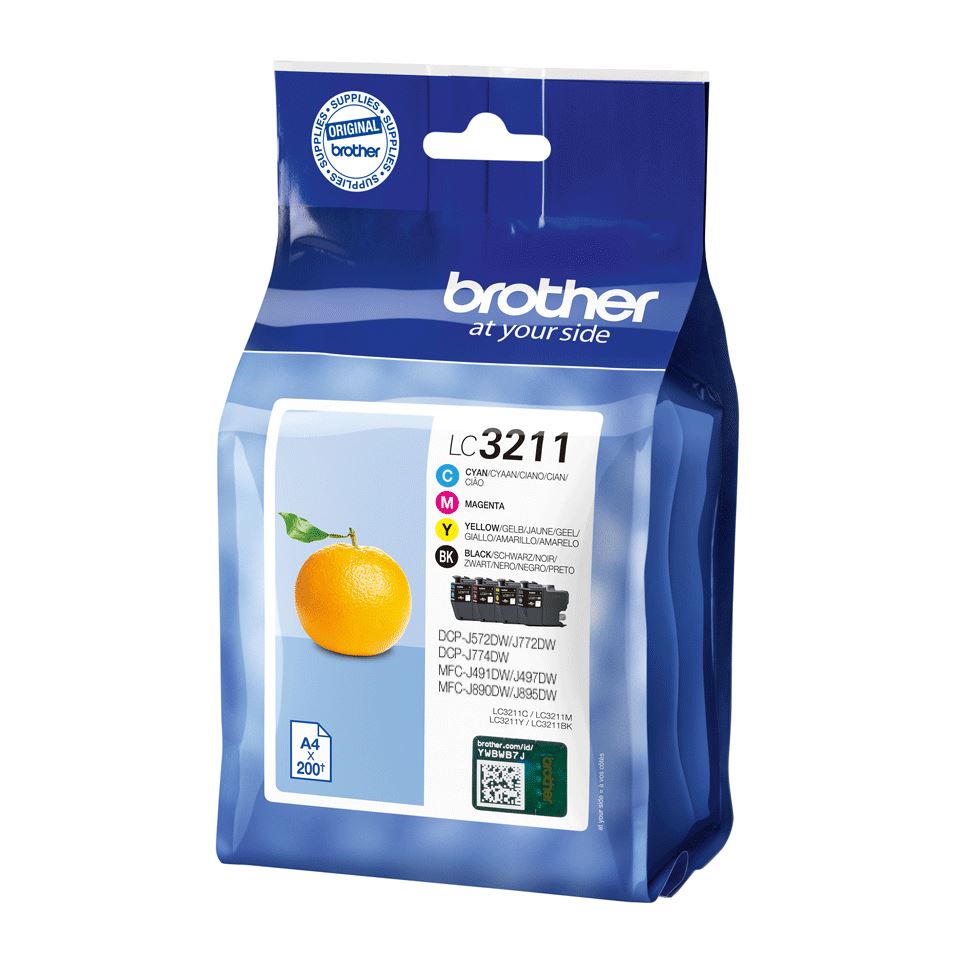 Brother LC-3211VALDR Ink cartridge multi pack Bk,C,M,Y, 4x200 pages ISO/IEC 19752 Pack=4 for Brother DCP-J 772