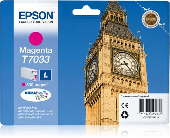 Epson C13T70334010/T7033 Ink cartridge magenta, 800 pages ISO/IEC 24711 9,6ml for Epson WP 4015/4025