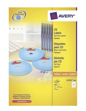 Avery L7676-100 printer label White Self-adhesive printer label