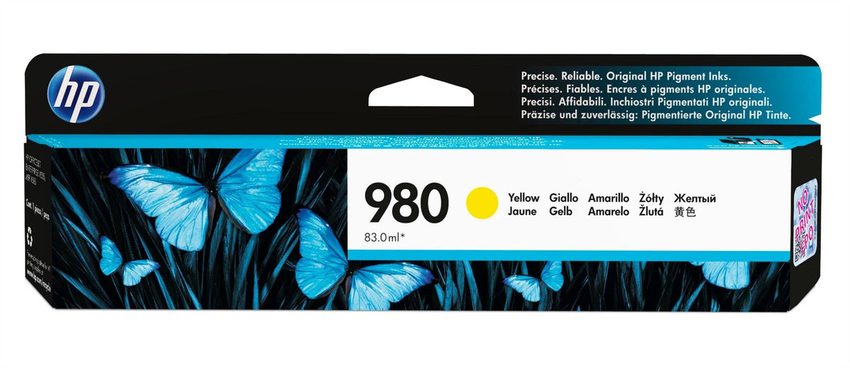 HP D8J09A/980 Ink cartridge yellow, 6.6K pages ISO/IEC 24711 83ml for HP OfficeJet X 555