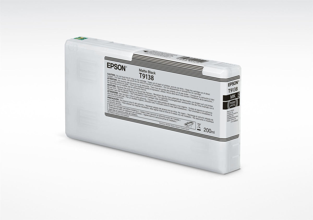 Epson C13T913800/T9138 Ink cartridge black matt 200ml for Epson SC-P 5000/V