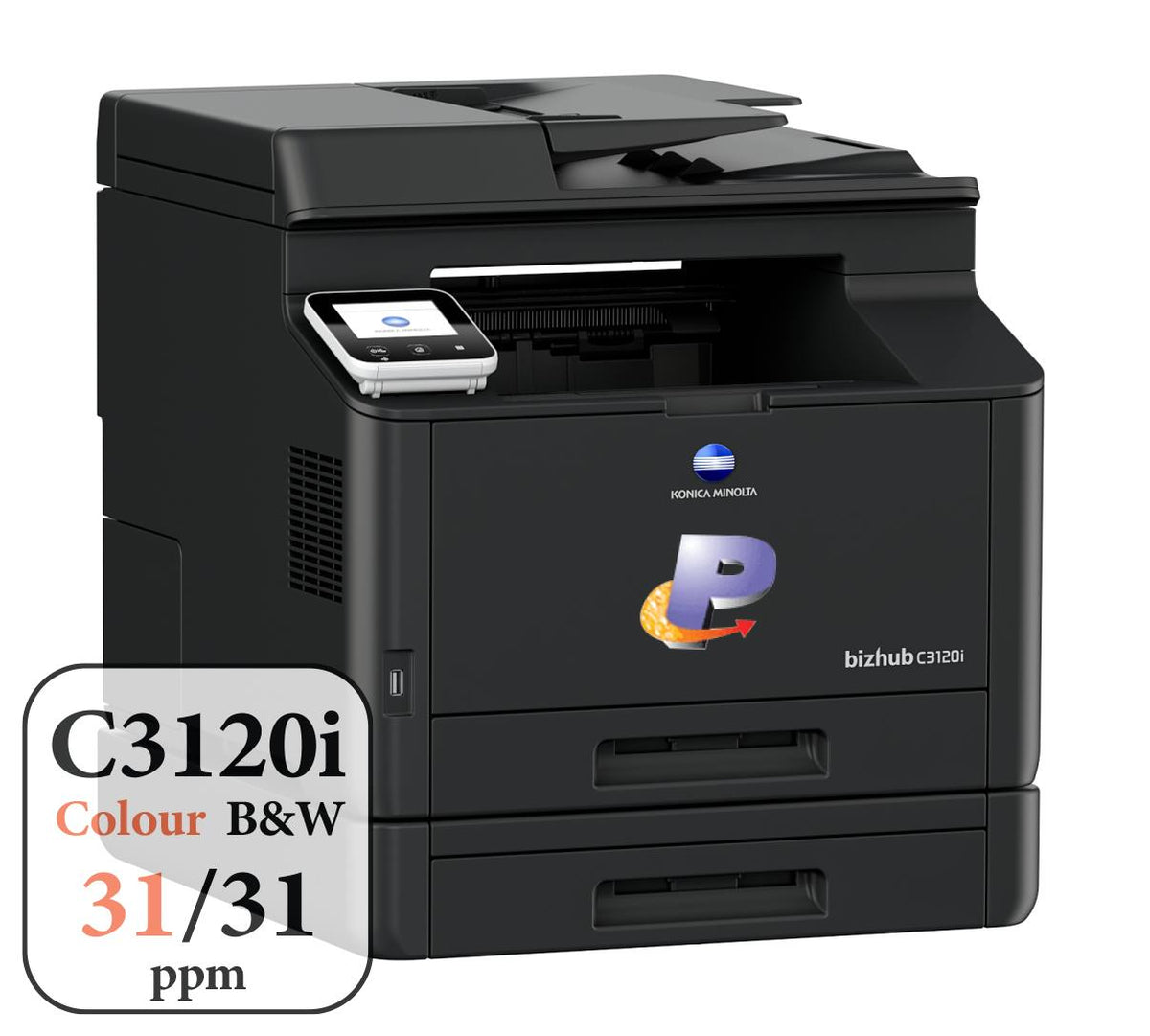 Konica Minolta bizhub C3120i A4 Colour Laser Copier Printer MFD Right Side