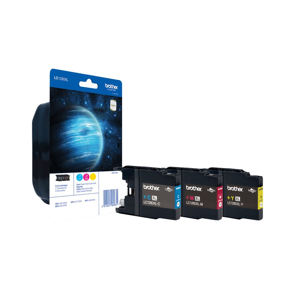 Brother LC-1280XLRBWBP Ink cartridge multi pack C,M,Y, 3x1.2K pages ISO/IEC 24711 Pack=3 for Brother MFC-J 6510