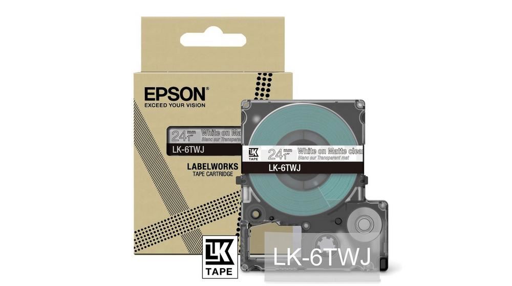 Epson LK-6TWJ Transparent, White