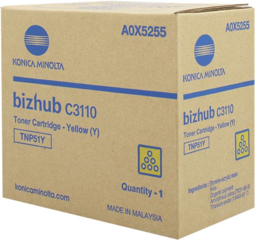 Konica Minolta A0X5255/TNP-51Y Toner yellow, 5K pages ISO/IEC 19798 for KM Bizhub C 3110