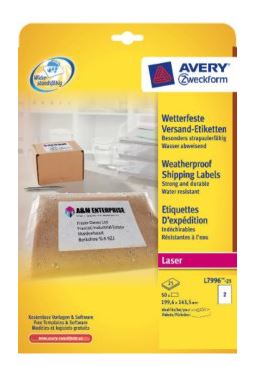 Avery L7996-25 printer label White