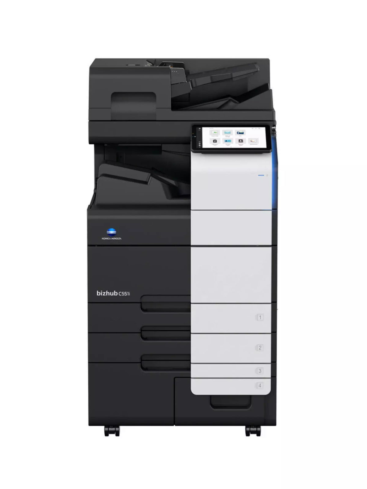Konica Minolta bizhub C551i A3 MFD. Dual Scan Document Feeder, Std Print Controller, 2x500 sheets Paper Cassette, 100 sheet bypass, HDD SDD 250GB, Duplex