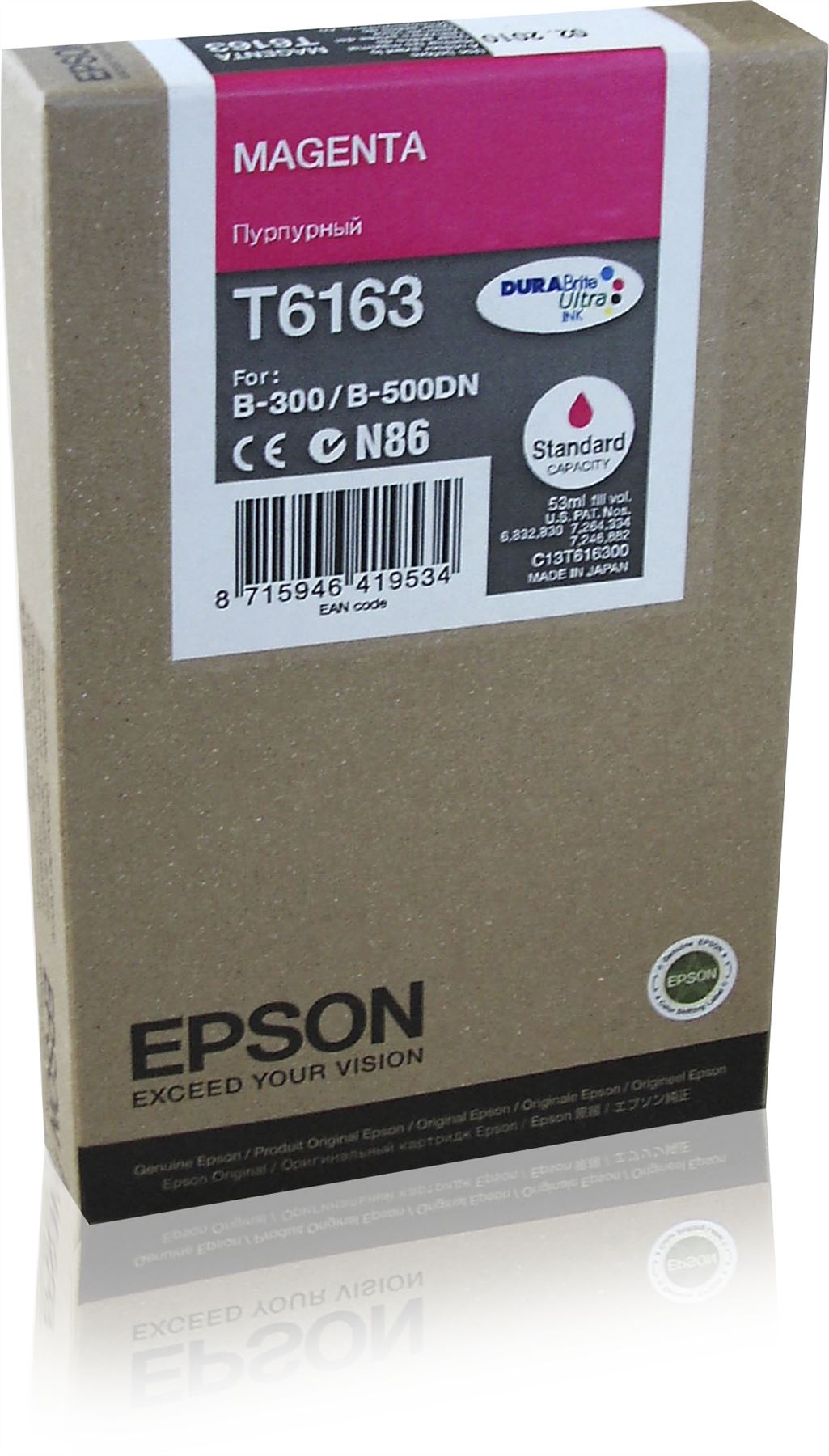 Epson C13T616300/T6163 Ink cartridge magenta, 3.5K pages 53ml for Epson B 300/500