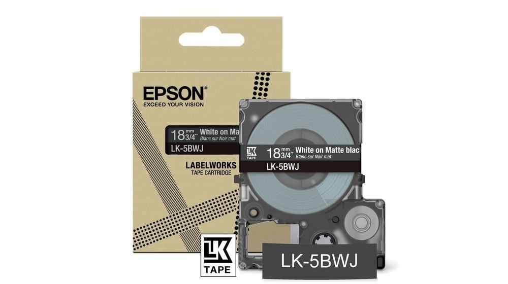 Epson C53S672081/LK-5LBJ DirectLabel-etikettes black on blue matt 18mm for Epson LabelWorks LW-C 410