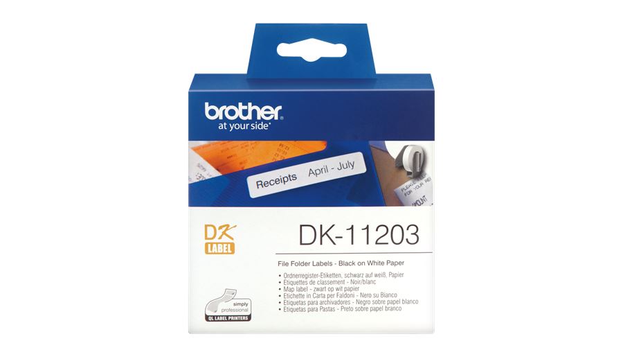 Brother DK-11203 DirectLabel Etikettes 17mm x 87mm 300 for Brother P-Touch QL/700/800/QL 12-102mm/QL 12-103.6mm