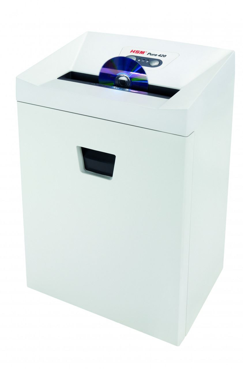 HSM Pure 420 3.9mm document shredder, security level 2, strip cut, 19 sheet