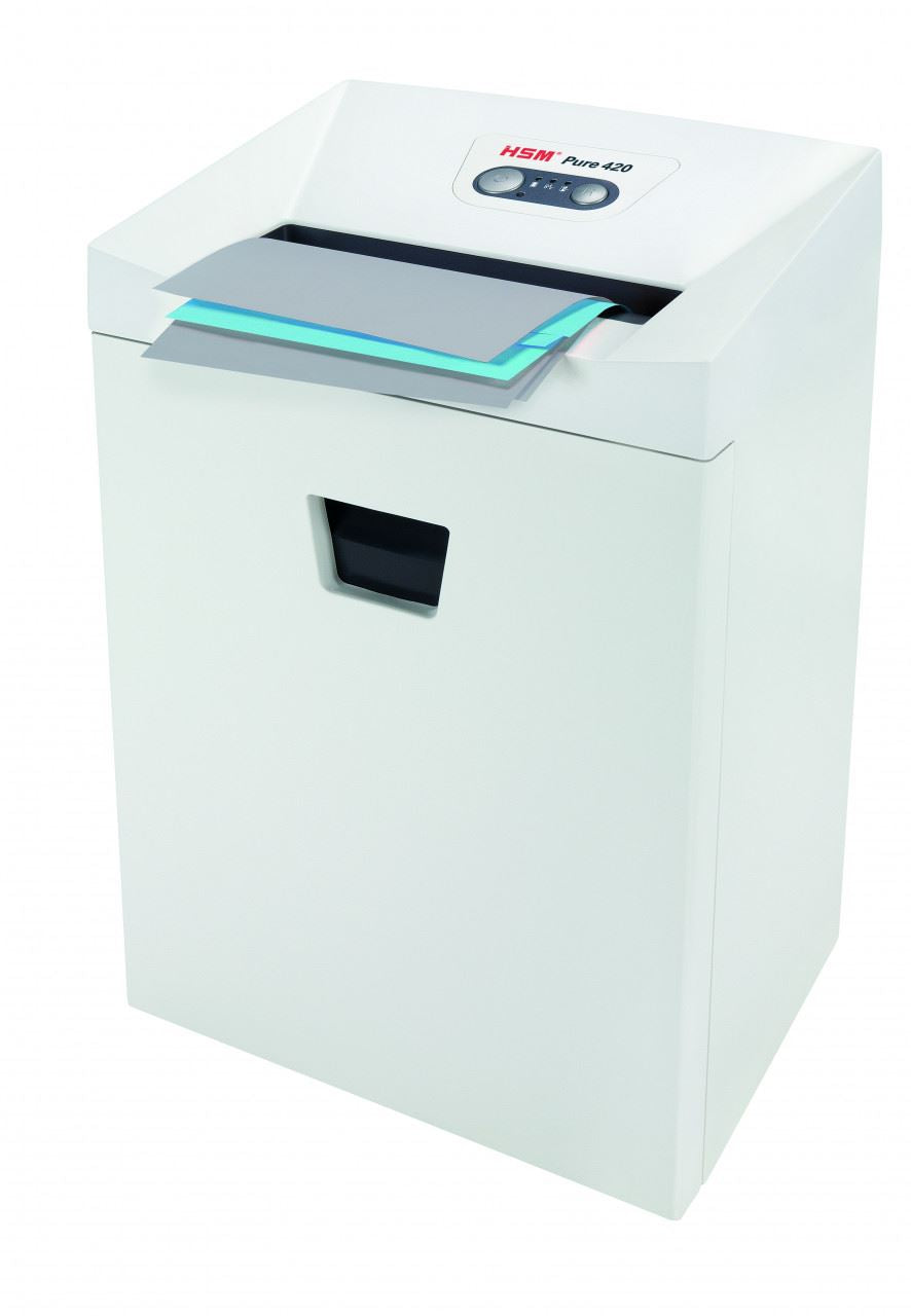 HSM Pure 420 4.5x30mm document shredder, security level 4, cross cut, 15 sheet