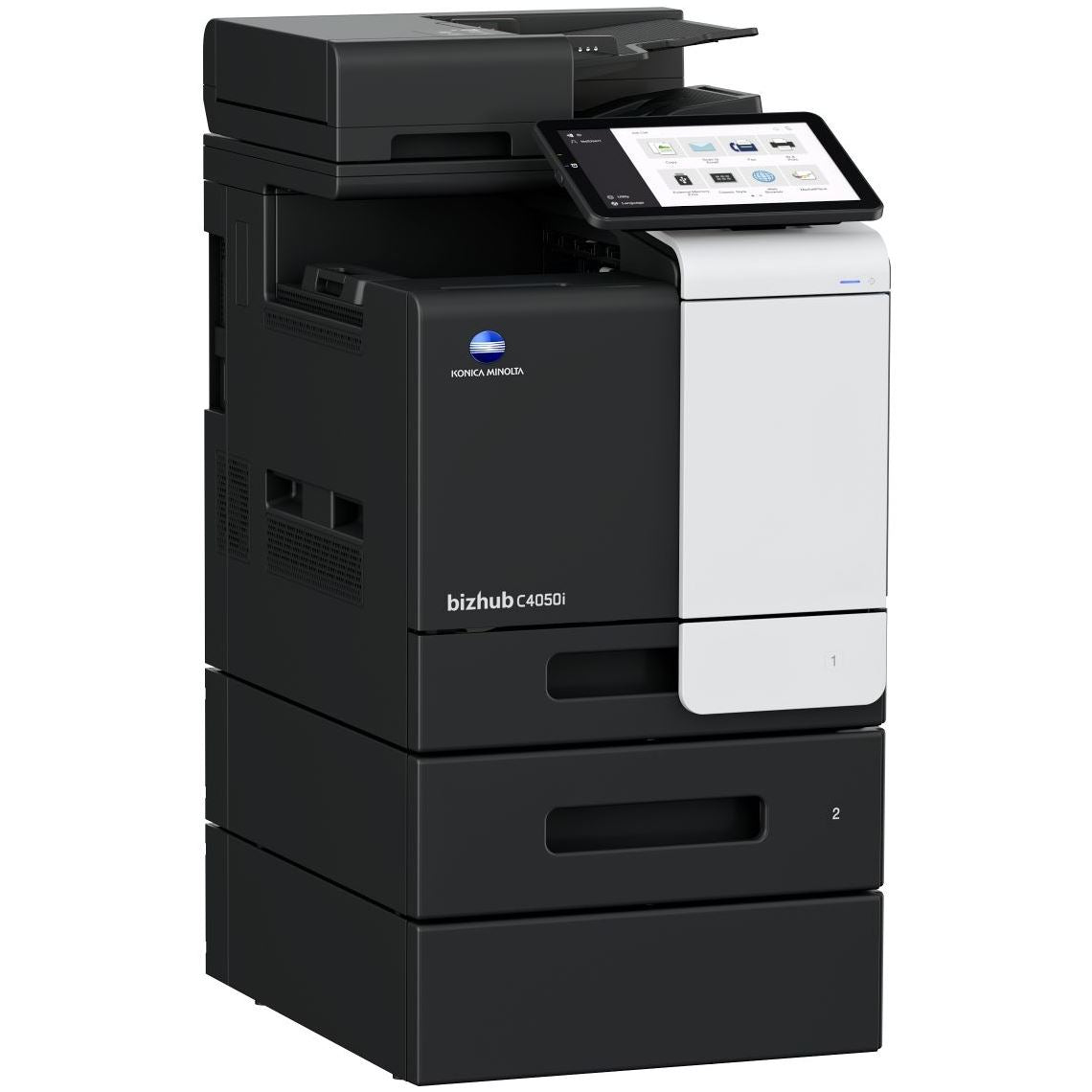 Konica Minolta bizhub C4050i A4 MFD.  Std print cntrllr and fax. 500 sheets &amp; 100-sheet bypass. Dual Scan-DF and duplex std.