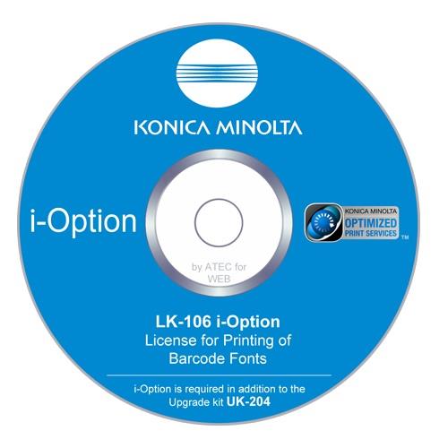 Konica Minolta LK-106 i-Option. Native Barcode Font Printing