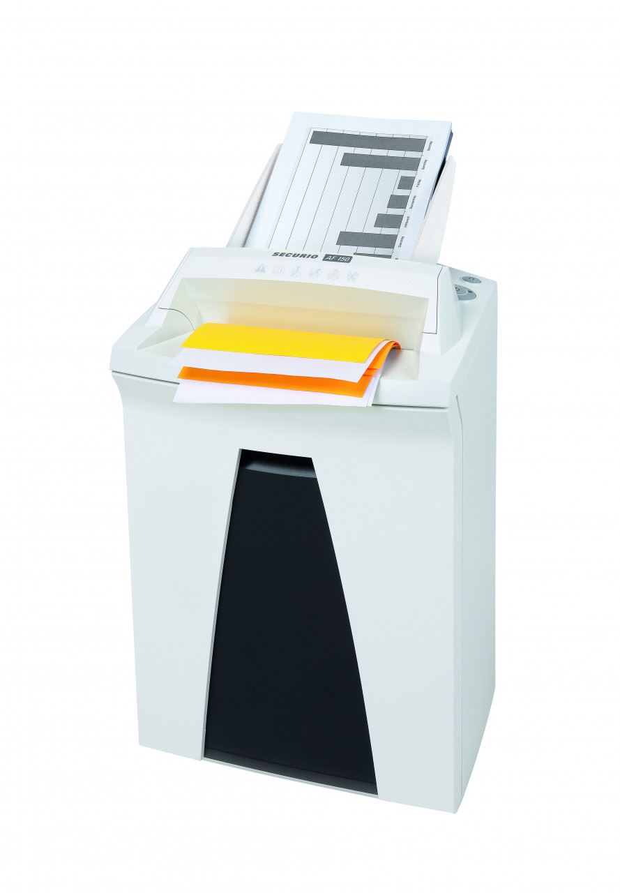 HSM SECURIO AF150 4.5x30mm document shredder with automatic paper feed, security level 4, cross cut, 10 sheet