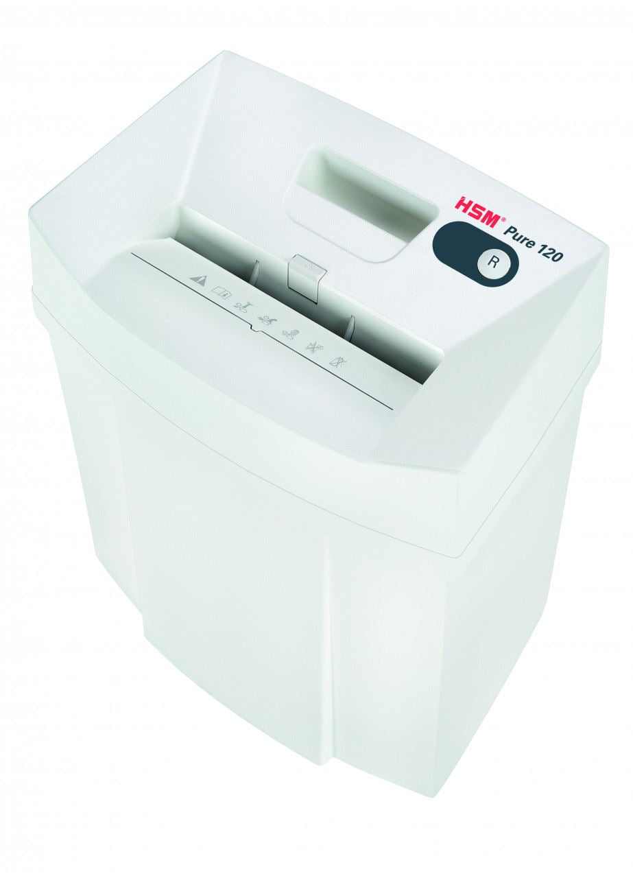 HSM Pure 120 3.9mm document shredder, security level 2, strip cut, 12 sheet