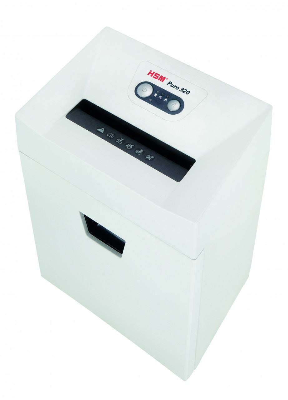 HSM Pure 320 3.9x30mm document shredder, security level 4, cross cut, 8 sheet