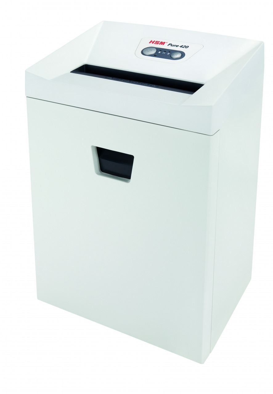 HSM Pure 420 3.9mm document shredder, security level 2, strip cut, 19 sheet