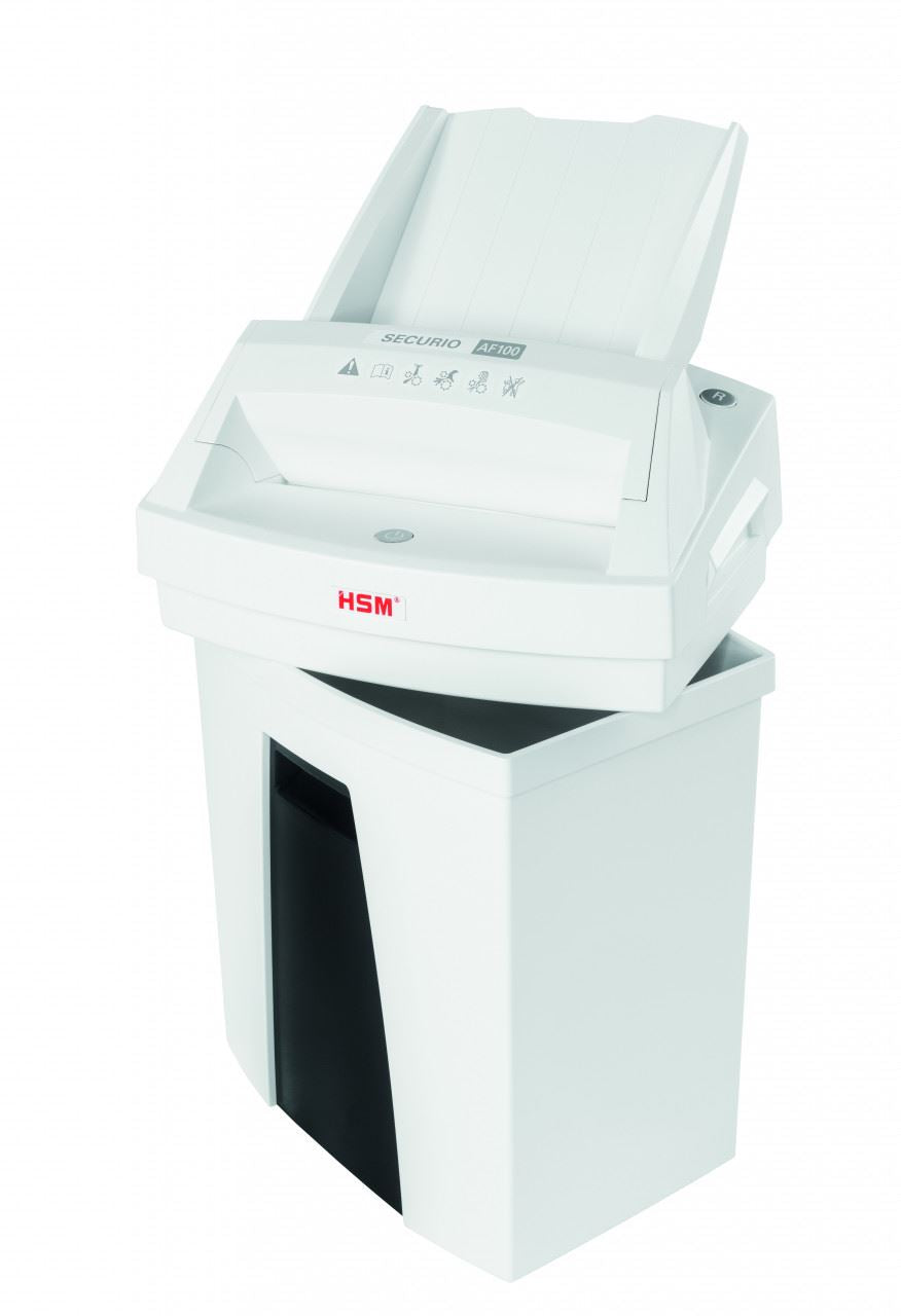 HSM SECURIO AF100 4x25mm document shredder with automatic paper feed, security level 4 , cross cut, 8 sheet