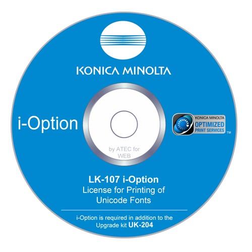 Konica Minolta LK-107 i-Option. Native Unicode Font printing